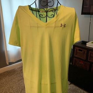 Lime green workout Under Armour shirt